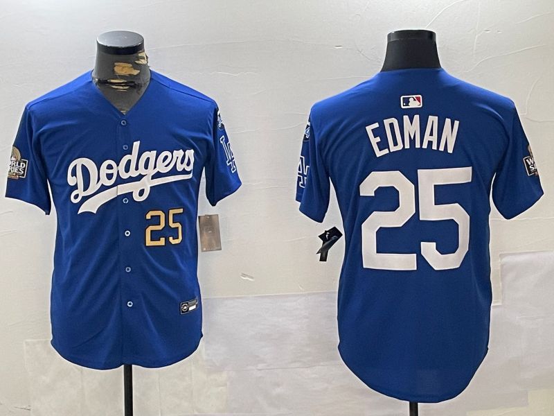 Men Los Angeles Dodgers #25 Edman Blue Game 2024 Nike MLB Jersey style 11203